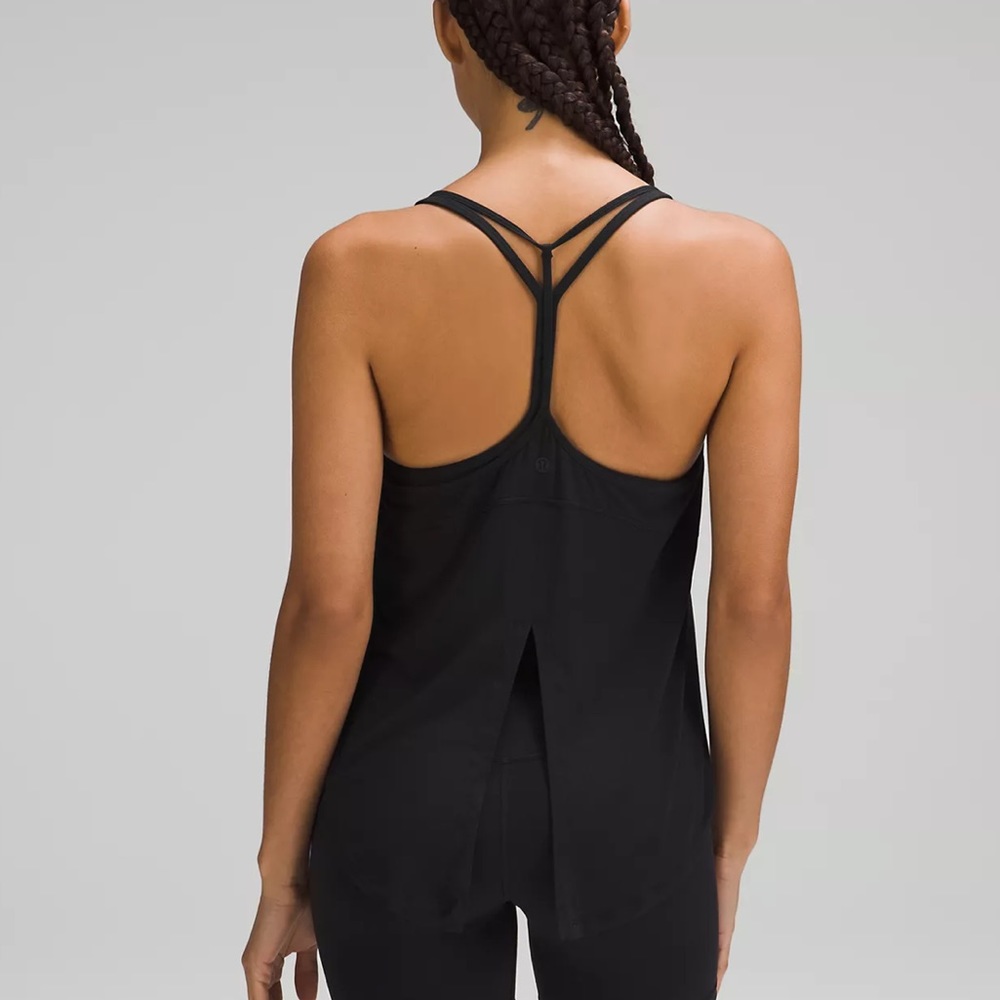 Lululemon Modal-Silk Yoga Tank Top Y-Back T-Back Tie Black
